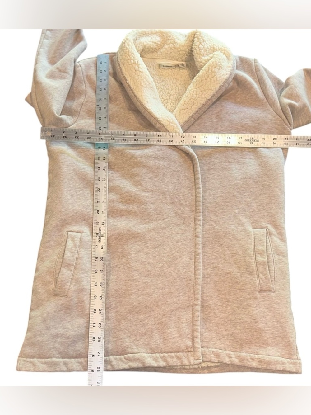L.L. Bean Sherpa Jacket Women’s 1912 French Terry Open Cardigan Coat Cozy Sz M - Picture 9 of 9
